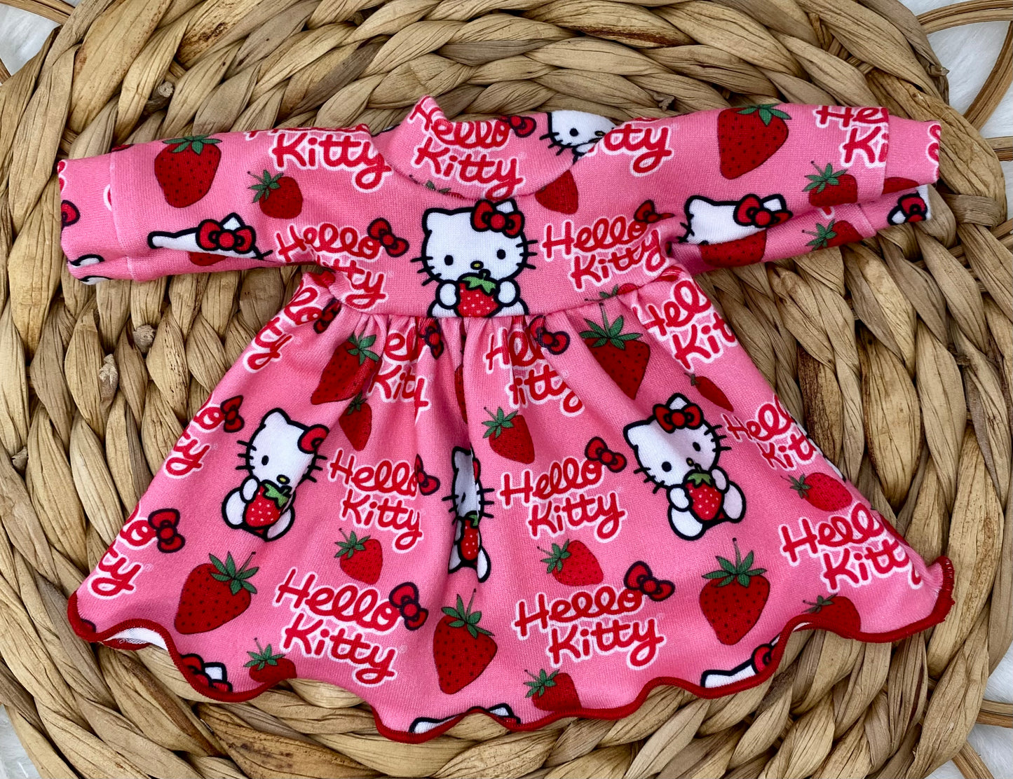 Mia Kitty’s Hugging Strawberries Long Sleeve Bubble Dress and Tie On Headband