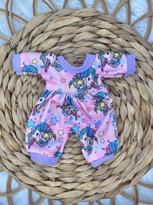 Mia Rainbow Horses Long Sleeve Bubble Romper