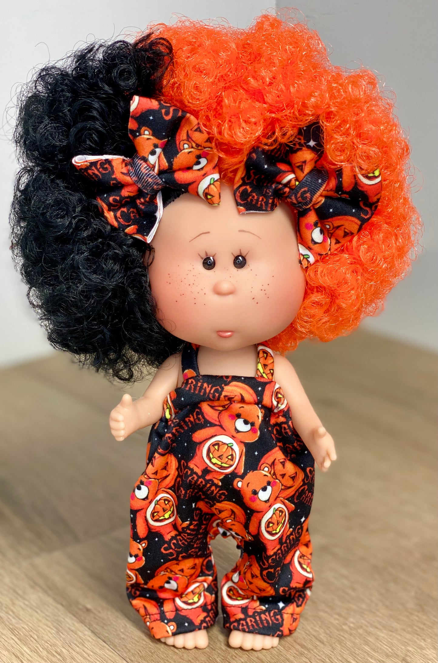 Mia Scaring is Caring Halter Romper And 2” Piggy Bows Set