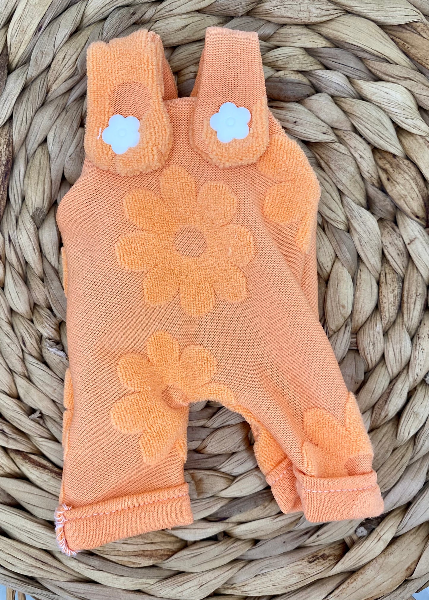 Mia Orange Terry Overalls and Tie On Headband