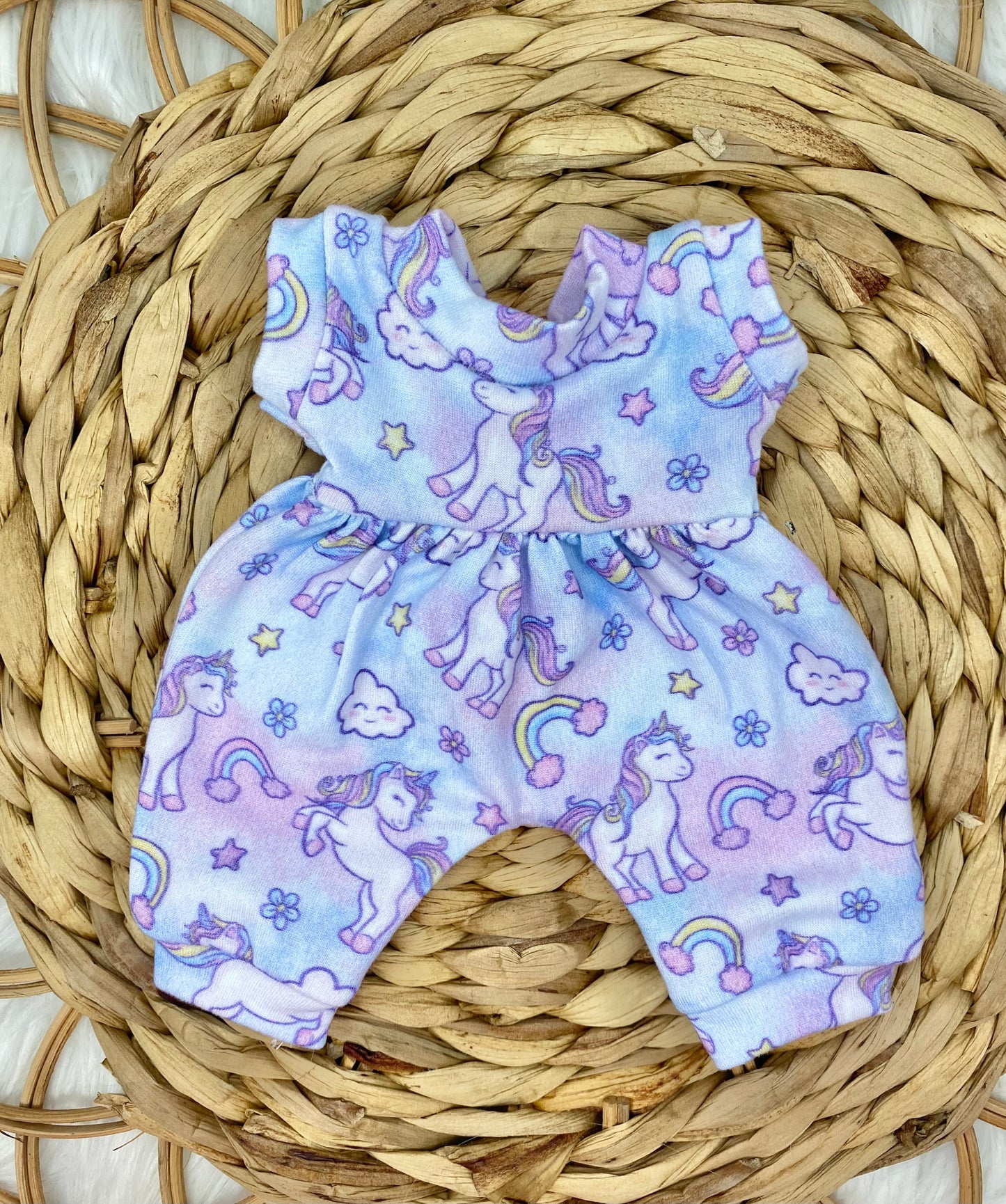 Mia Pastel Unicorn Tank Sleeve Bubble Romper