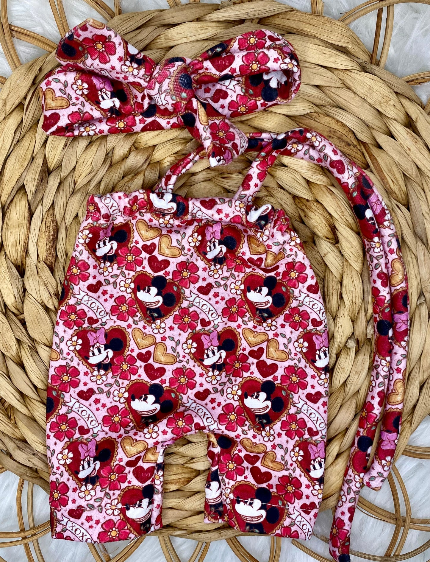 Mia Vday Mice Halter Romper And Tie On Headband