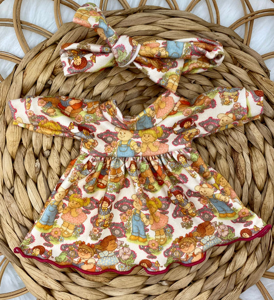 Mia Vintage CPK Long Sleeve Bubble Dress and Tie On Headband