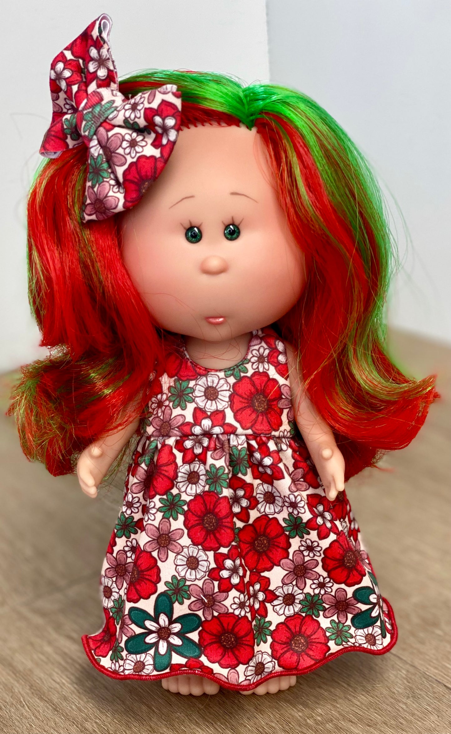 Mia Christmas Floral Tie Tank Dress and 2” Bow Clip