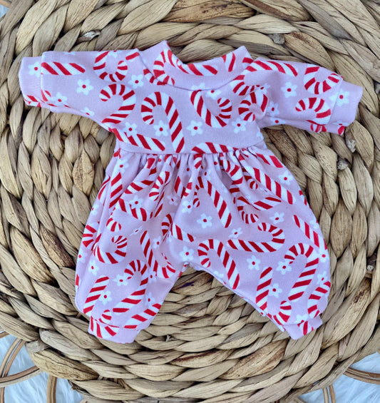 Mia Candy Cane Floral Long Sleeve Bubble Romper