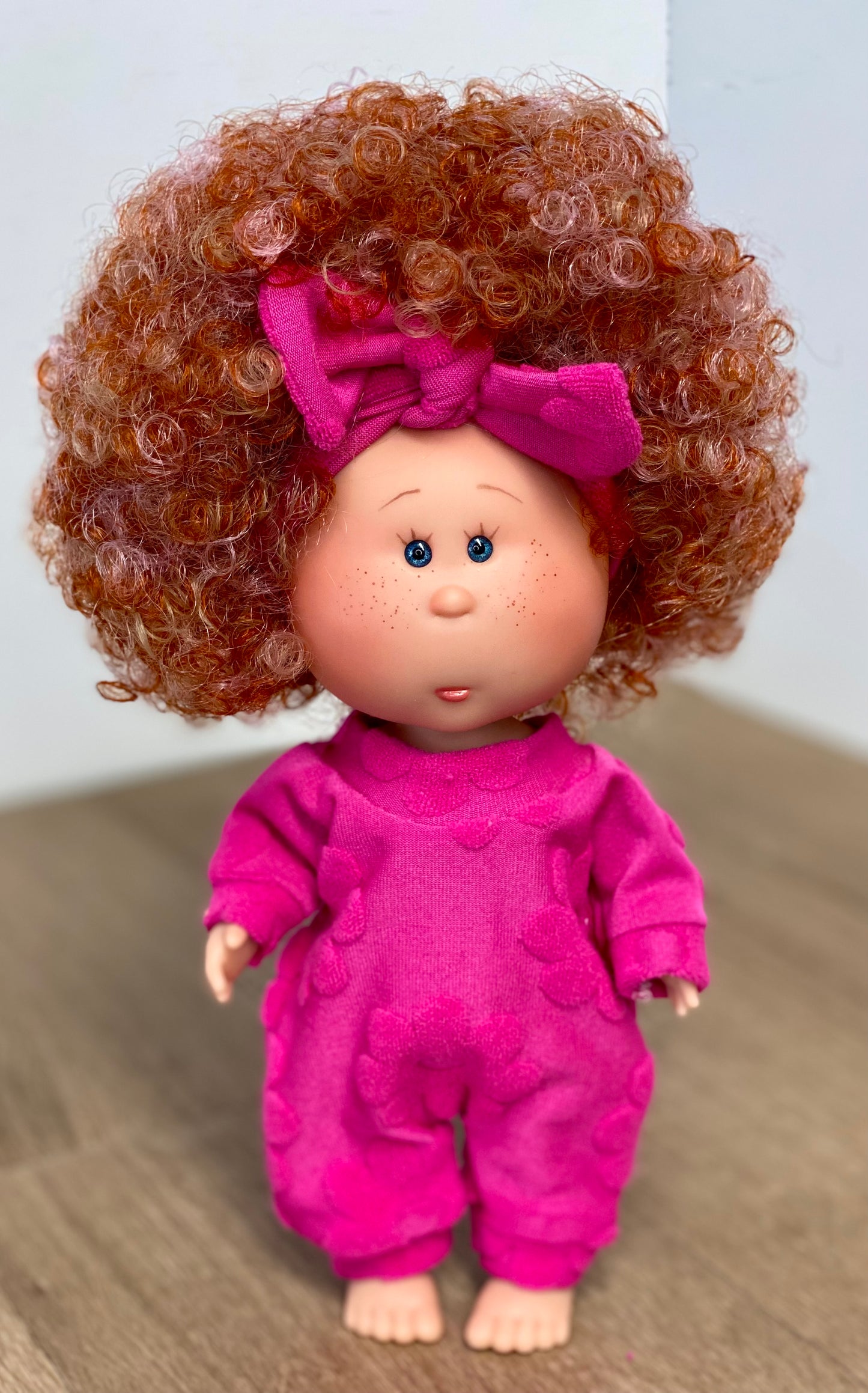 Mia Pink Terry Retro Flower Romper & Tie On Headband